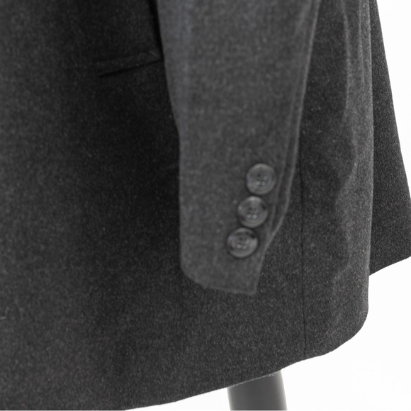 Luxury hand tailored cashmere lamb’s wool blend charcoal coat 44R Norman Wells - Picture 8 of 15